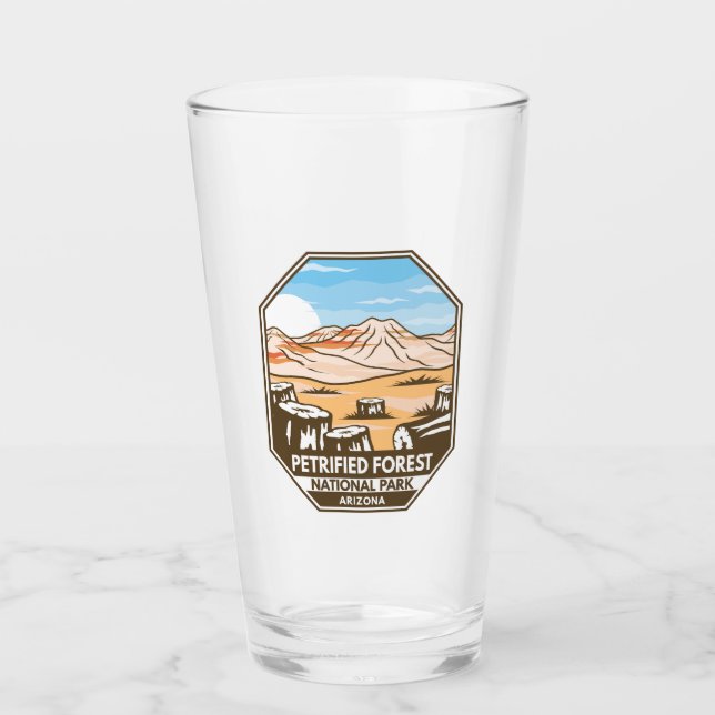 Versteinerter Wald Nationalpark Minimal Retro Glas (Vorderseite)