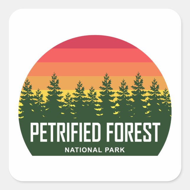 Versteinerter Wald-Nationalpark Quadratischer Aufkleber (Vorderseite)