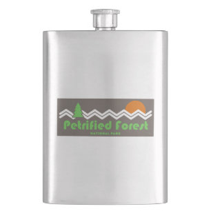 Versteinerter Wald Nationalpark Retro Flachmann