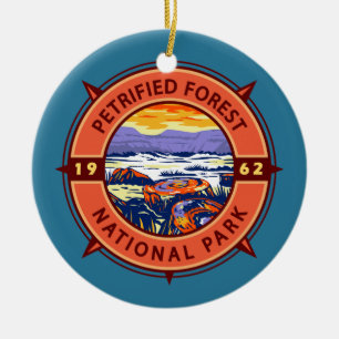 Versteinerter Wald Nationalpark Retro Kompass Keramik Ornament