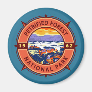 Versteinerter Wald Nationalpark Retro Kompass Magnet