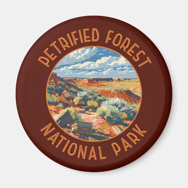 Versteinerter Wald Nationalpark Retro Not leidend Magnet (Vorne)