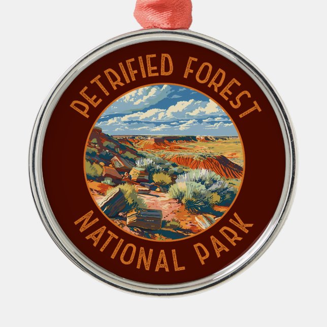 Versteinerter Wald Nationalpark Retro Not leidend Ornament Aus Metall (Vorne)