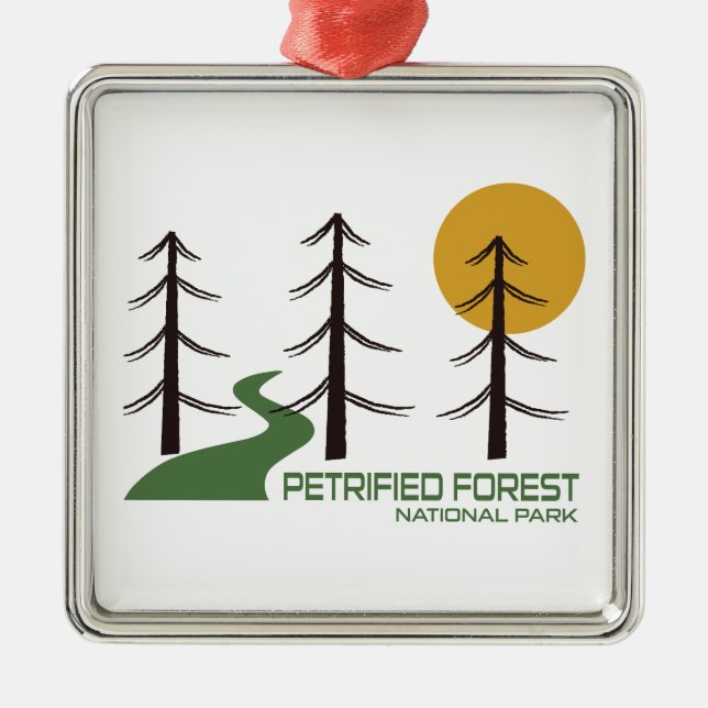 Versteinerter Wald-Nationalparkweg Ornament Aus Metall (Vorne)