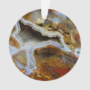 Versteinertes Holz mit Kristallen Ornament