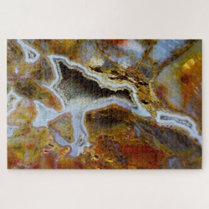 Versteinertes Holz mit Kristallen Puzzle