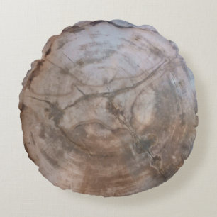 versteinertes Holz Rundes Kissen