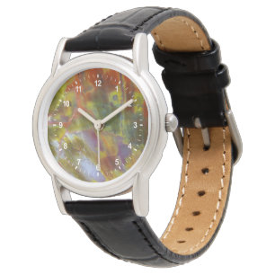 Versteinertes Regenbogenholz Armbanduhr