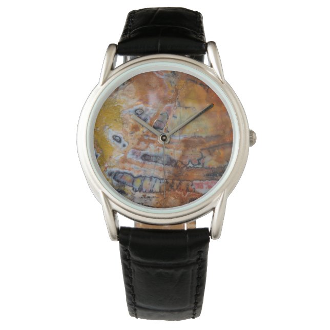 versteinertes Wood Brown Armbanduhr (Vorderseite)