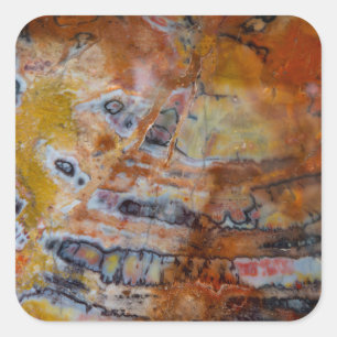 versteinertes Wood Brown Quadratischer Aufkleber