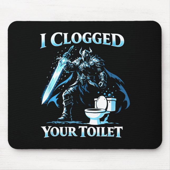 Verstopfte Toilette lustig Alpha Wolf Meme dumm Mousepad (Vorne)