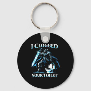 Verstopfte Toilette lustiger Alpha-Wolf-Meme dumm Schlüsselanhänger