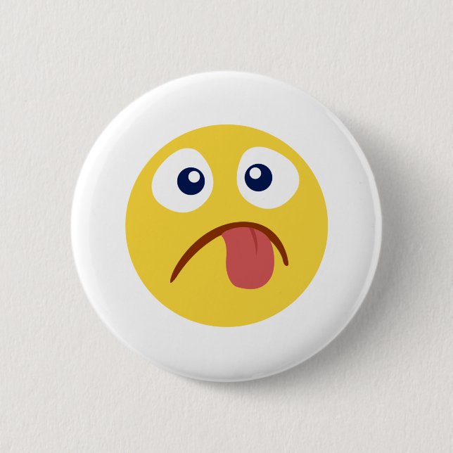 Verstopfte Tongue Emojia Button (Vorderseite)