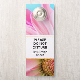 Verstören Sie nicht das schöne rosa Blume-Foto Türanhänger