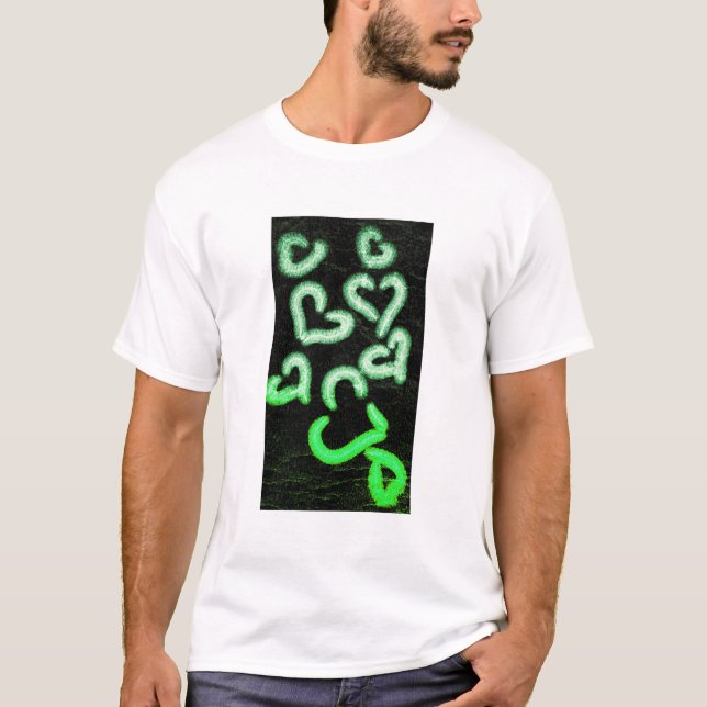 Verstörte Herzen grün T-Shirt (Vorderseite)