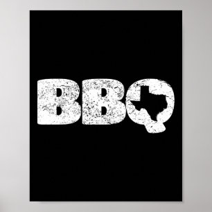 Verstörte Texas Tx Map Grillen Outfit Rbecue Simpl Poster
