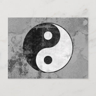 Verstörte Yin Yang Symbol Postkarte