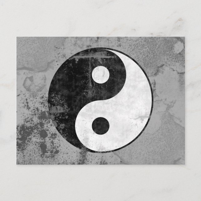 Verstörte Yin Yang Symbol Postkarte (Vorderseite)