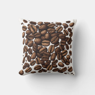 Verstreute Kaffeebohnen Kissen