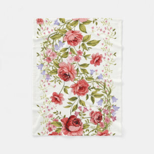 Verstreute rote und rosa Rosen Florale Kunst Fleec Fleecedecke