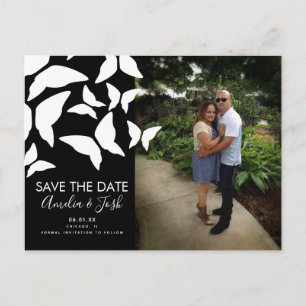Verstreute Schmetterlinge Save the Date Fotopostka Postkarte
