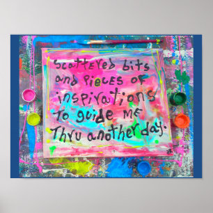 verstreute Stücke und Stücke von Inspirationen Poster