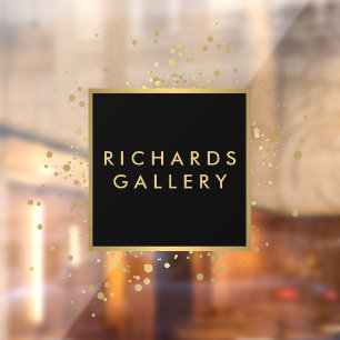 Verstreuter falscher Goldkonfetti Schwarz/Transpar Fensteraufkleber