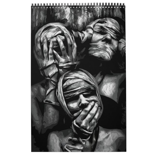 Verstummte Schatten: Abstrakte Gesichter Kalender (Titelbild)