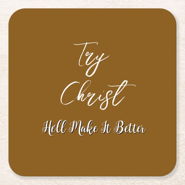 Versuch Christ Brown Rechteckiger Pappuntersetzer (Vorderseite)