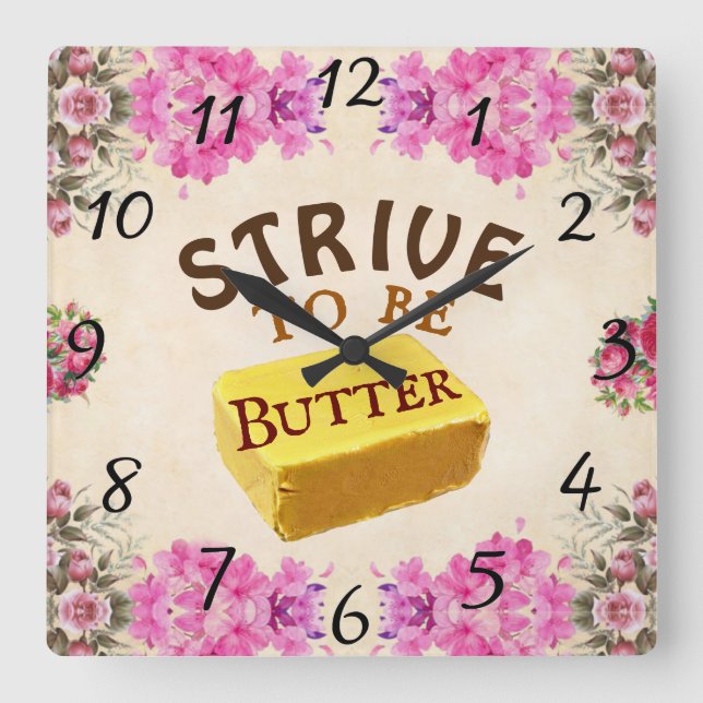 Versuch, eine Buttermauer-Uhr zu sein Quadratische Wanduhr (Vorderseite)