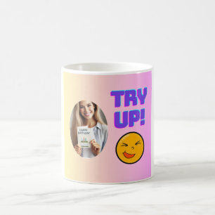 Versuch mal! Fun Emoji Design für Holiday Cheer Kaffeetasse