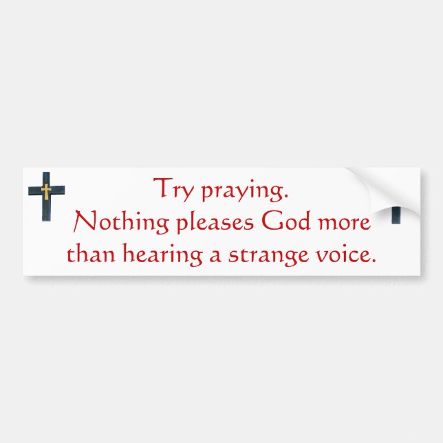 Versuchbeten. Autoaufkleber (Vorne)