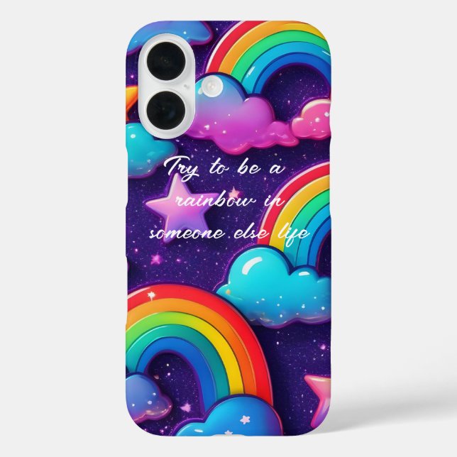 "Versuche, ein Regenbogen zu sein"  Case-Mate iPhone Hülle (Rückseite)