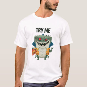 Versuche Mich Lustiger Hai-Alien-Charakter-Geschen T-Shirt