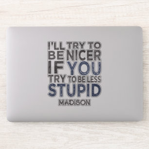 Versuche, nackter individuelle Name zu sein Aufkleber