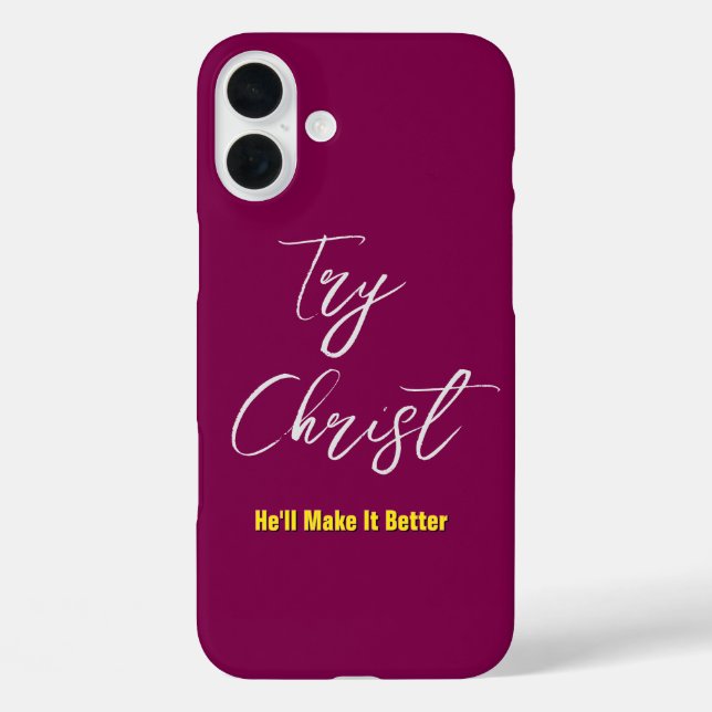 Versuchen Sie Christus - er wird es besser Wein ma Case-Mate iPhone Hülle (Rückseite)