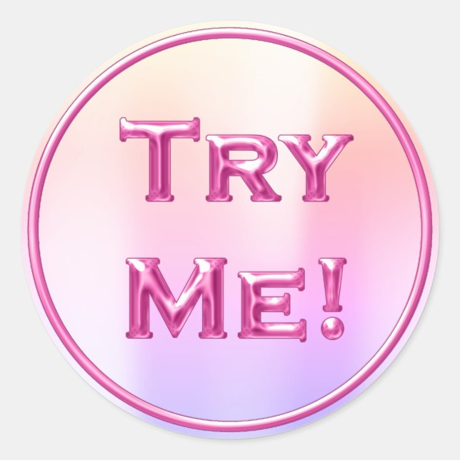 Versuchen Sie Me Ombre Pastell Pink Tester Beispie Runder Aufkleber (Vorderseite)
