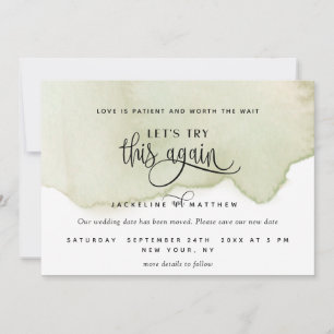 Versuchen wir es noch einmal: Grüne Wasserfarbe Save The Date