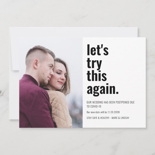 Versuchen wir es noch einmal mit diesem Foto. Ände Save The Date (Vorderseite)