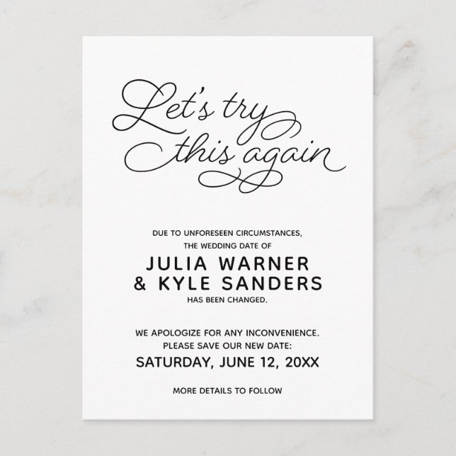 Versuchen wir es noch einmal mit einer verspäteten postkarte (Vorderseite)