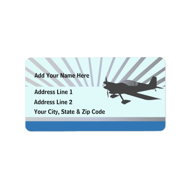 Versuchsflugzeug Adressaufkleber (Vorne)