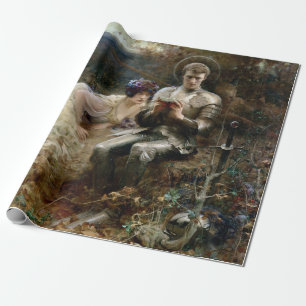 Versuchung von Sir Percival (mittelalterlicher Rit Geschenkpapier