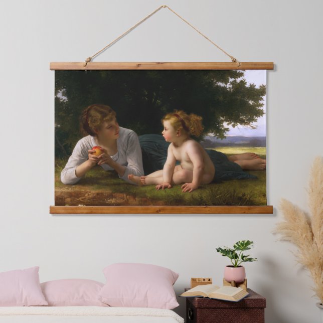 Versuchung von William Bouguereau Wandteppich Mit Holzrahmen (Schlafzimmer)