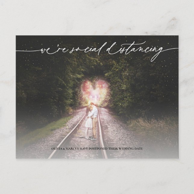 Vertagung der Hochzeit Postkarte (Vorderseite)