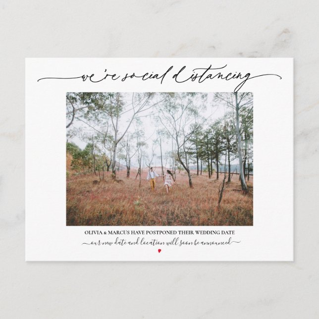 Vertagung der Hochzeit Postkarte (Vorderseite)