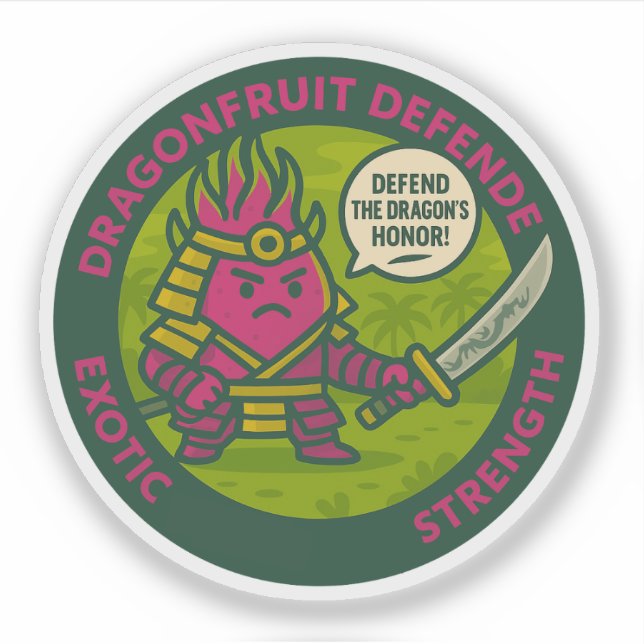 Verteidige Die Ehre Des Drachen Warrior Frucht  Aufkleber (Vorderseite)