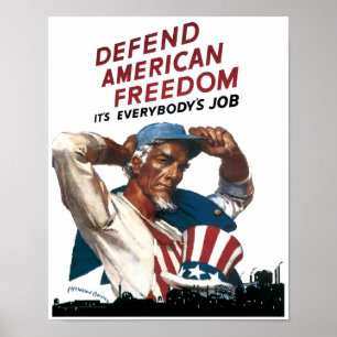Verteidigen Sie amerikanische Freiheit Poster