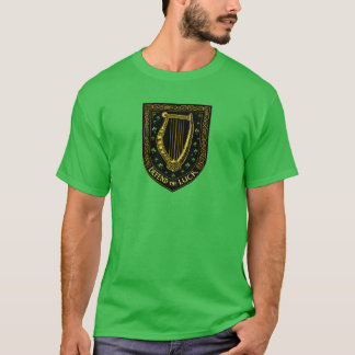 Verteidigen Sie das Luck Irish Harp Shield Design T-Shirt