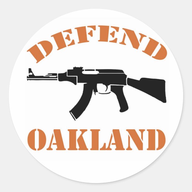 Verteidiger der Oakland-Sticker Runder Aufkleber (Vorderseite)