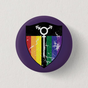 Verteidiger-Schild 02 (LGBTQIA) Button